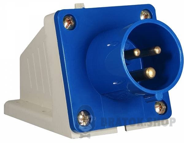 Вилка силовая стационарная ВС 16A/3 220V 2P+PE (513) АСКО-Укрем A0080060001 синий