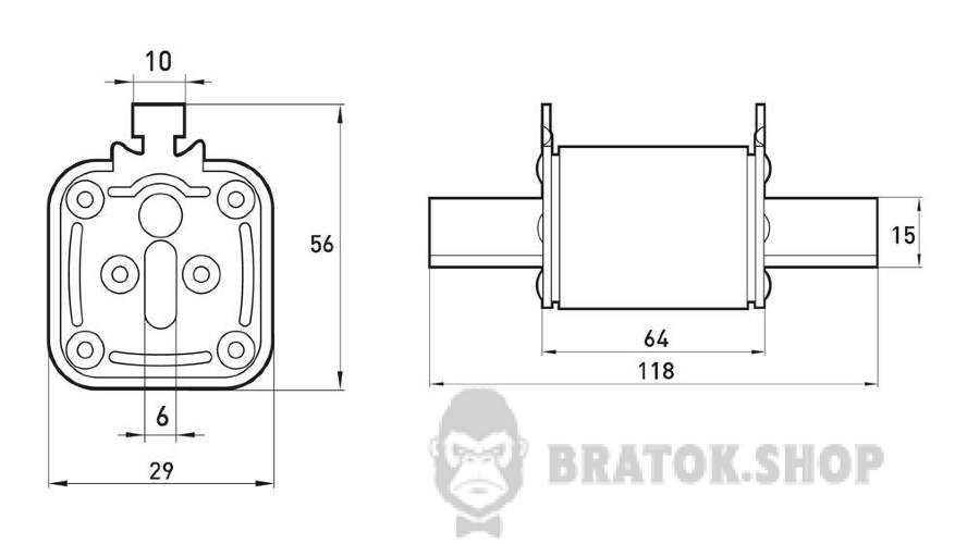 Запобіжник плавкий e.fuse.NT0.25, габарит 0, 25А i0760080 у Києві