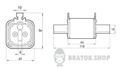 Запобіжник плавкий e.fuse.NT0.25, габарит 0, 25А