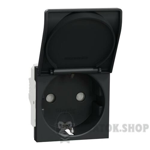 Розетка з з/к, зі шторками, з кришкою, 16А, гвинтові зажими, антрацит NU303754TA в Киеве
