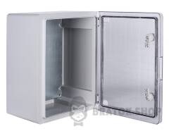 Корпус з ABS-пластику e.plbox.pro.p.40.30.21.tr з прозорими дверцятами 400x300x210мм ІР65