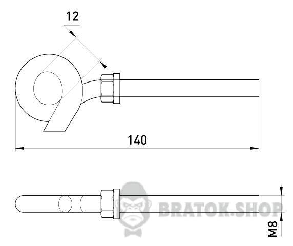 Полузакрытый анкерный крюк e.anchor.hook.pro.M8.12.140 (LHH-12140) p037013 в Киеве
