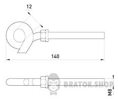 Полузакрытый анкерный крюк e.anchor.hook.pro.M8.12.140 (LHH-12140)
