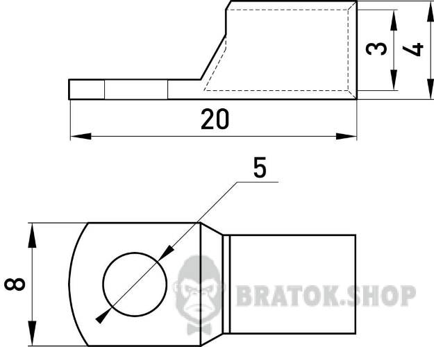 Медный луженый кабельный наконечник e.end.stand.c.2.5, D5.2 s19013 в Киеве