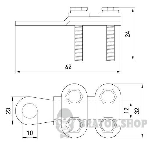 Наконечник кабельний e.end.stand.clamp.50.70 на гвинтах s0170003 у Києві