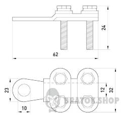 Наконечник кабельний e.end.stand.clamp.50.70 на гвинтах