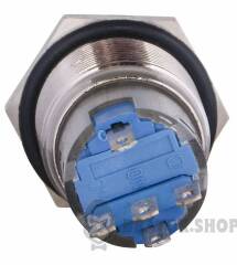 TYJ 19-271 Кнопка металева пласка з підсвічуванням, 1NO+1NC, синя 24V.