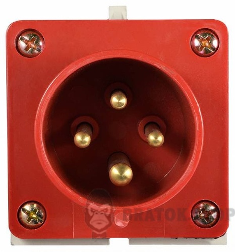 Вилка силовая стационарная ВС 16A/4 400V 3P+PE (514) АСКО-Укрем A0080060002 красный