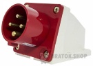 Вилка силовая стационарная ВС 16A/4 400V 3P+PE (514) АСКО-Укрем A0080060002 красный