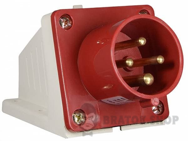 Вилка силовая стационарная ВС 16A/4 400V 3P+PE (514) АСКО-Укрем A0080060002 красный