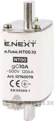 Предохранитель плавкий e.fuse.NT00.10, габарит 00, 10А.
