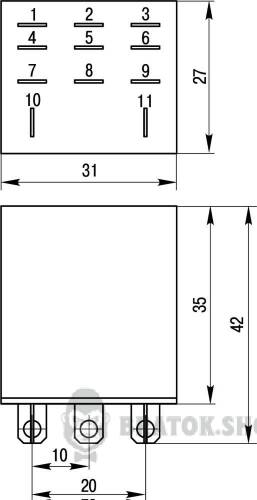 Реле проміжне e.control.p1032 10А, 3 групи контактів, котушка 12В АC i.ly3.12ac у Києві