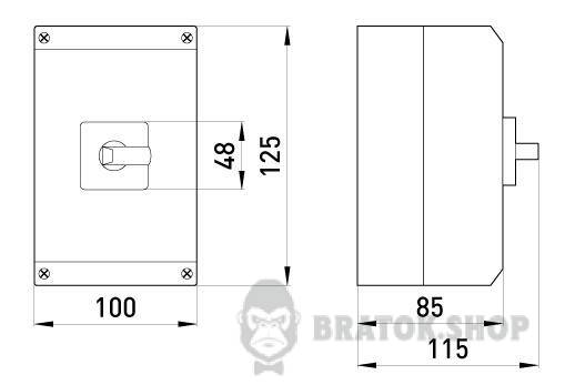 Пакетный переключатель в корпусе e.industrial.sb.1-0-2.4.20, 4р, 20А (1-0-2) i0360012 в Киеве