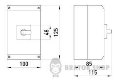 Пакетний перемикач в корпусі e.industrial.sb.1-0-2.4.20, 4р, 20А (1-0-2)