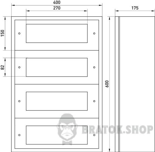 Корпус металлический e.mbox.industrial.n.60z IP41, навесной, на 60 модулей CPR803 в Киеве