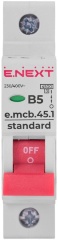 Модульний автоматичний вимикач e.mcb.stand.45.1.B5, 1р, 5А, В, 4,5 кА
