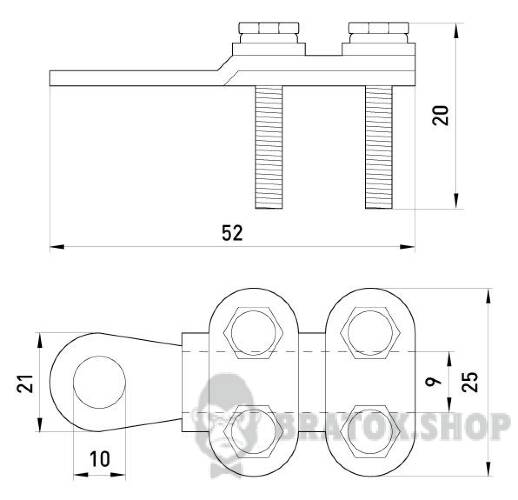 Наконечник кабельний e.end.stand.clamp.25.35 на гвинтах s0170002 у Києві