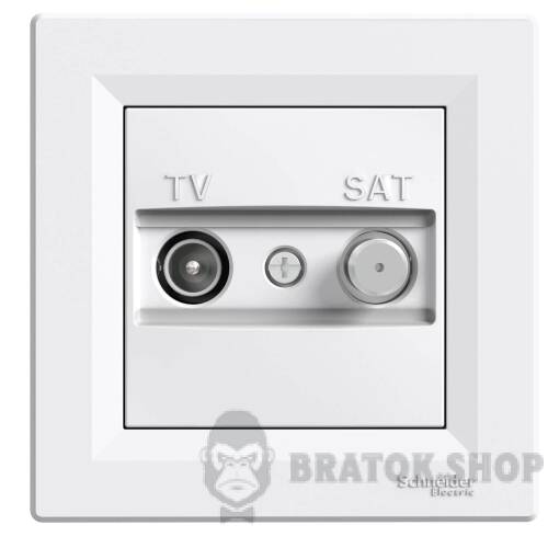 Розетка TV+SAT проходная 8 дБ Schneider Electric Afsora белый EPH3400321