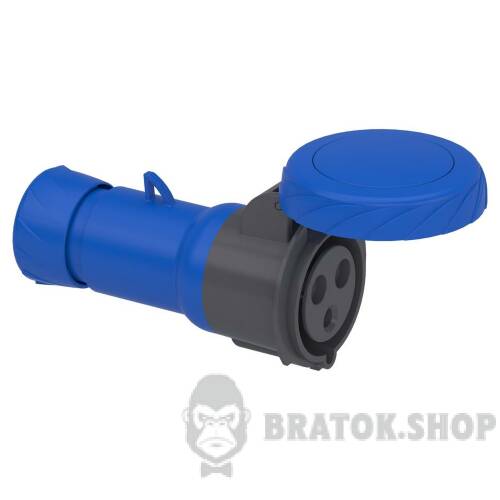Кабельна розетка PratiKa, пряма, 32 A, 2P + E, 200-250 B AC, IP67 PKF32M723 у Києві