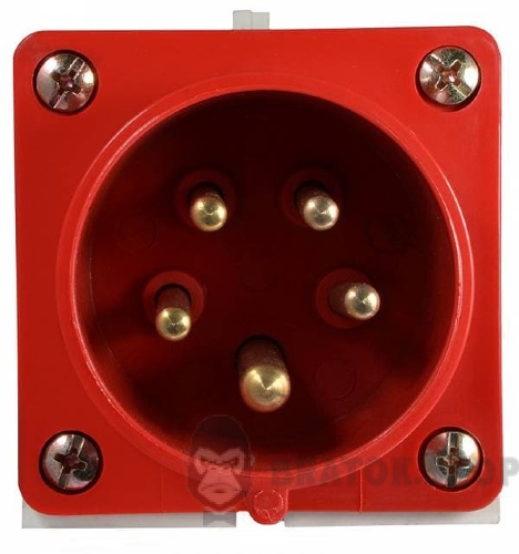 Вилка силовая стационарная ВС 16A/5 400V 3P+N+PE (515) АСКО-Укрем A0080060003 красный в Сумах