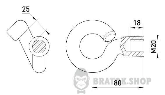 Гак-гайка e.nut.hook.pro.38.20, D38, М20 p034002 в Киеве