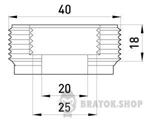 Перехідник металевий e.industrial.pipe.thread.bts.1-1/4".3/4", різьбовий, з 1-1/4" на 3/4" i0410005 у Києві
