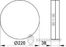 Светильник светодиодный накладной e.LED.stand.MP.Round.S.36.4500 круг 36Вт 4500К 3240Лм l0861007 в Киеве