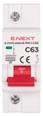 Модульний автоматичний вимикач e.mcb.stand.100.1.C63, 1р, 63А, C, 10кА