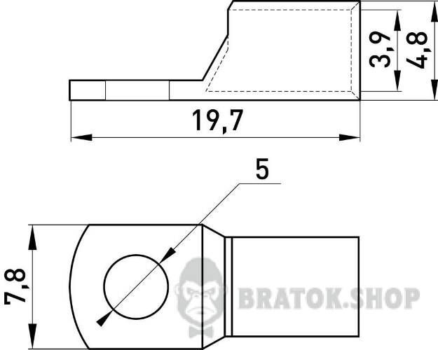 Медный луженый кабельный наконечник e.end.stand.c.4, D5.2 s19014 в Киеве