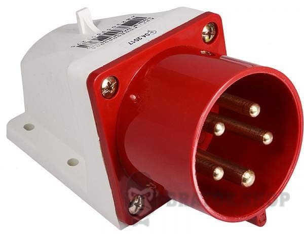 Вилка силовая стационарная ВС 32A/5 400V 3P+N+PE (525) АСКО-Укрем A0080060006 красный в Сумах