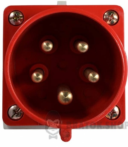 Вилка силовая стационарная ВС 32A/5 400V 3P+N+PE (525) АСКО-Укрем A0080060006 красный в Сумах