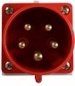 Вилка силовая стационарная ВС 32A/5 400V 3P+N+PE (525) АСКО-Укрем A0080060006 красный в Сумах