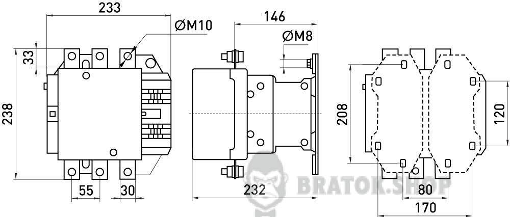 Контактор e.industrial.ukc.500.400, 500А, 400В, 1no i.0090068 у Києві