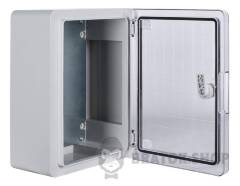 Корпус з ABS-пластику e.plbox.pro.p.28.21.13.tr з прозорими дверцятами 280х210х130мм ІР65