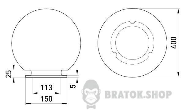 Светильник e.street.light.400.opal типа &quot;Шар&quot; опаловый, Е27 l0120039 в Киеве