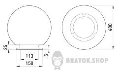 Светильник e.street.light.400.opal типа "Шар" опаловый, Е27