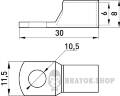 Медный луженый кабельный наконечник e.end.stand.c.16, D10.5 s19020 в Киеве
