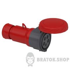Кабельна розетка PratiKa, пряма, 32 A, 3P + N + E, 380-415 B AC, IP67