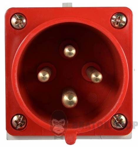 Вилка силовая стационарная ВС 32A/4 400V 3P+PE (524) АСКО-Укрем A0080060005 красный