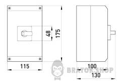 Пакетний перемикач в корпусі e.industrial.sb.1-0-2.4.40, 4р, 40А (1-0-2)