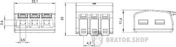 Клемна колодка e.lc.pro.wa.pl.3 з натискним важелем p0660302