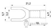 Ізольований наконечник вилковий e.terminal.stand.sv.2.3,2.grey 1.5-2.5 кв.мм, сірий, 100шт