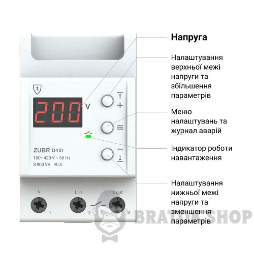 Реле напруги ZUBR D25t