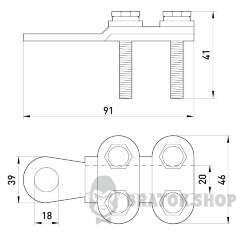 Наконечник кабельний e.end.stand.clamp.210.250 на гвинтах