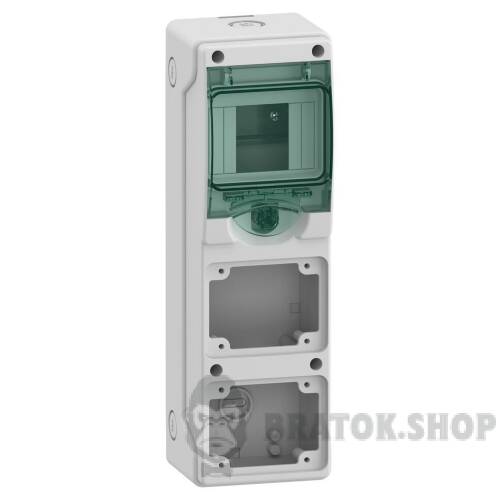 Мини щит для розетки, Mureva, 1х4 модуля, 2 отверстия 65x85мм, (Ш)98мм х(В)310мм, без клеммного блока 13176 в Киеве