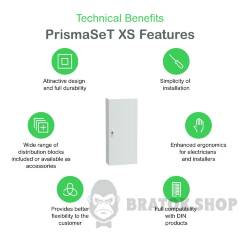 Розподільчий щит навісний, 4 ряди, 13 модулів, білі двері, PrismaSeT XS