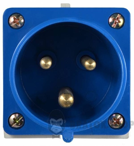Вилка силовая стационарная ВС 32A/3 220V 2P+PE (523) АСКО-Укрем A0080060004 синий