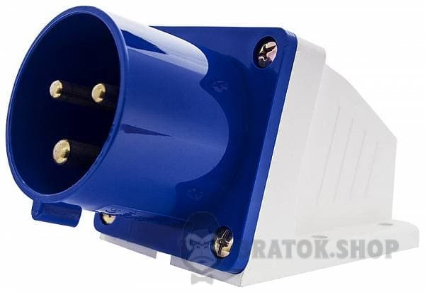 Вилка силовая стационарная ВС 32A/3 220V 2P+PE (523) АСКО-Укрем A0080060004 синий