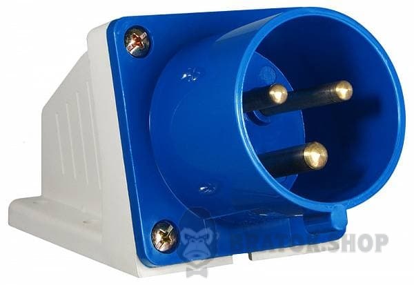 Вилка силовая стационарная ВС 32A/3 220V 2P+PE (523) АСКО-Укрем A0080060004 синий
