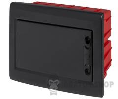 Корпус пластиковый на 12 модулей e.plbox.pro.w.12b.black встроенный, черный с непрозрачной дверцей IP40
